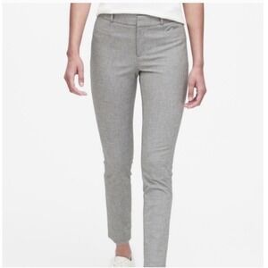 Banana Republic Sloan Pants Womens 4 Light Gray Tailored Dress Work Ankle Preppy